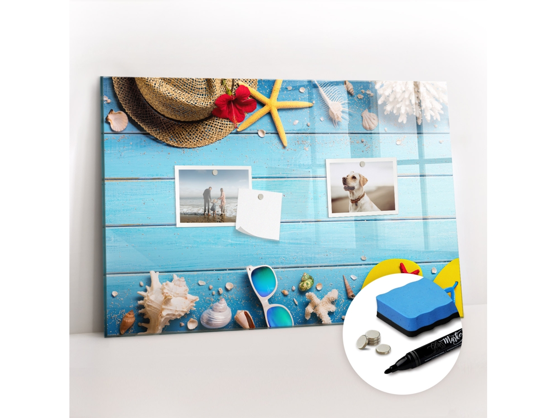 Quadro Magnético Colorido Acessórios De Praia Para A Sala De Estar Espelharte (60x40 Cm)