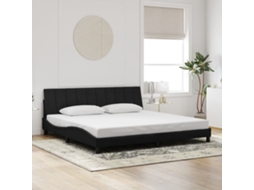 Estrutura De Cama Sem Colchão 200x200 Cm Veludo Preto