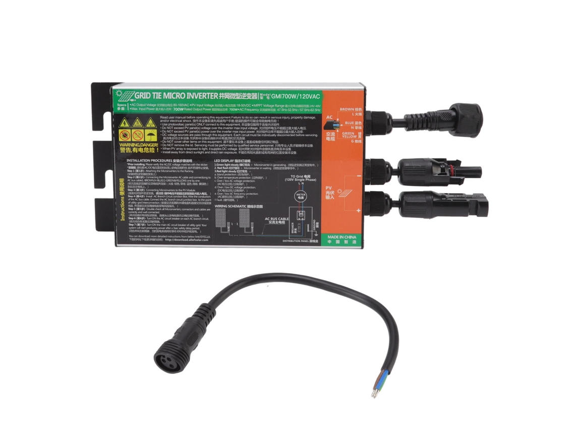 Microinversor fotovoltaico Gmi conectado à rede (material em liga de alumínio, conexão à rede)