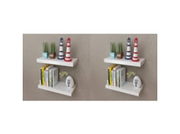Prateleiras De Parede 4 Pcs Branco 40 Cm