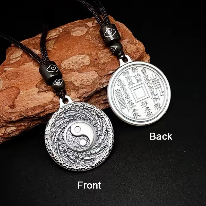 Colar Tradicional Chinês Tai Chi Bagua Feng Shui Amuleto Yin Yang Colar de Equilíbrio MDUG