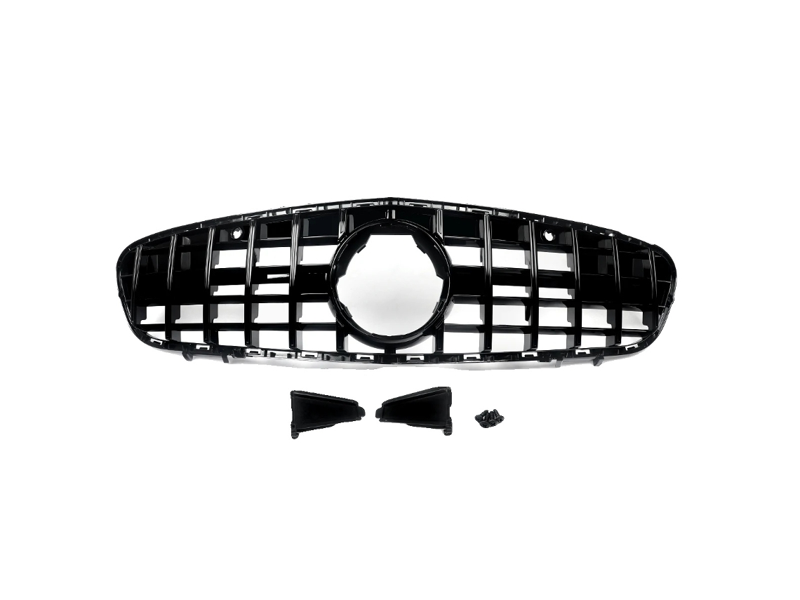 Grade Frontal, Plástico Abs De Alta Qualidade, Instalação Fácil, Cromo Com Preto