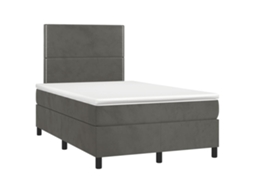 Cama Boxspring com Colchão 120x190 cm Veludo Cinzento Escuro MAISON EXCLUSIVE