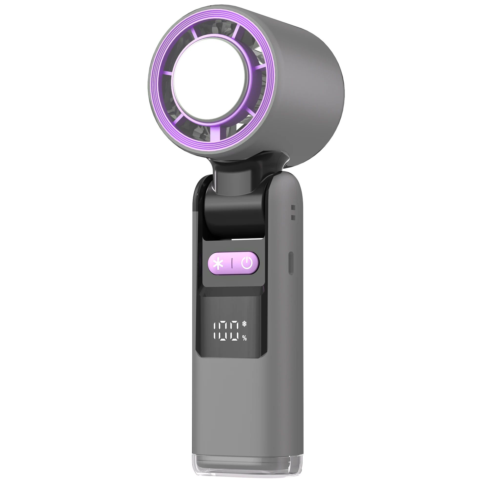 (preto) Novo Ventilador Portátil Com Resfriamento Rápido, Visor Led E Bateria De 400mah.