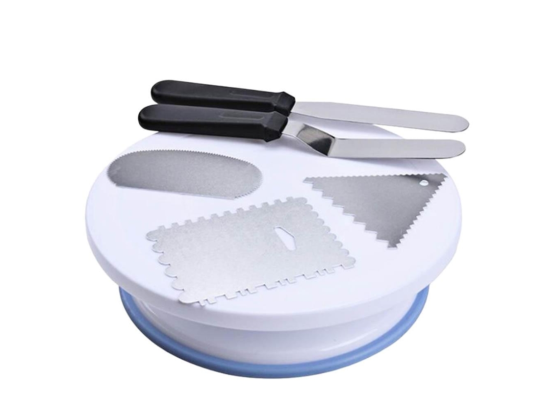 KOFIHETY Suporte Giratório Para Bolos Celebration Chefs Companion Com Ferramentas Para Glacê, Perfeito Para Criar Bolos Deslumbrantes (6 Peças)