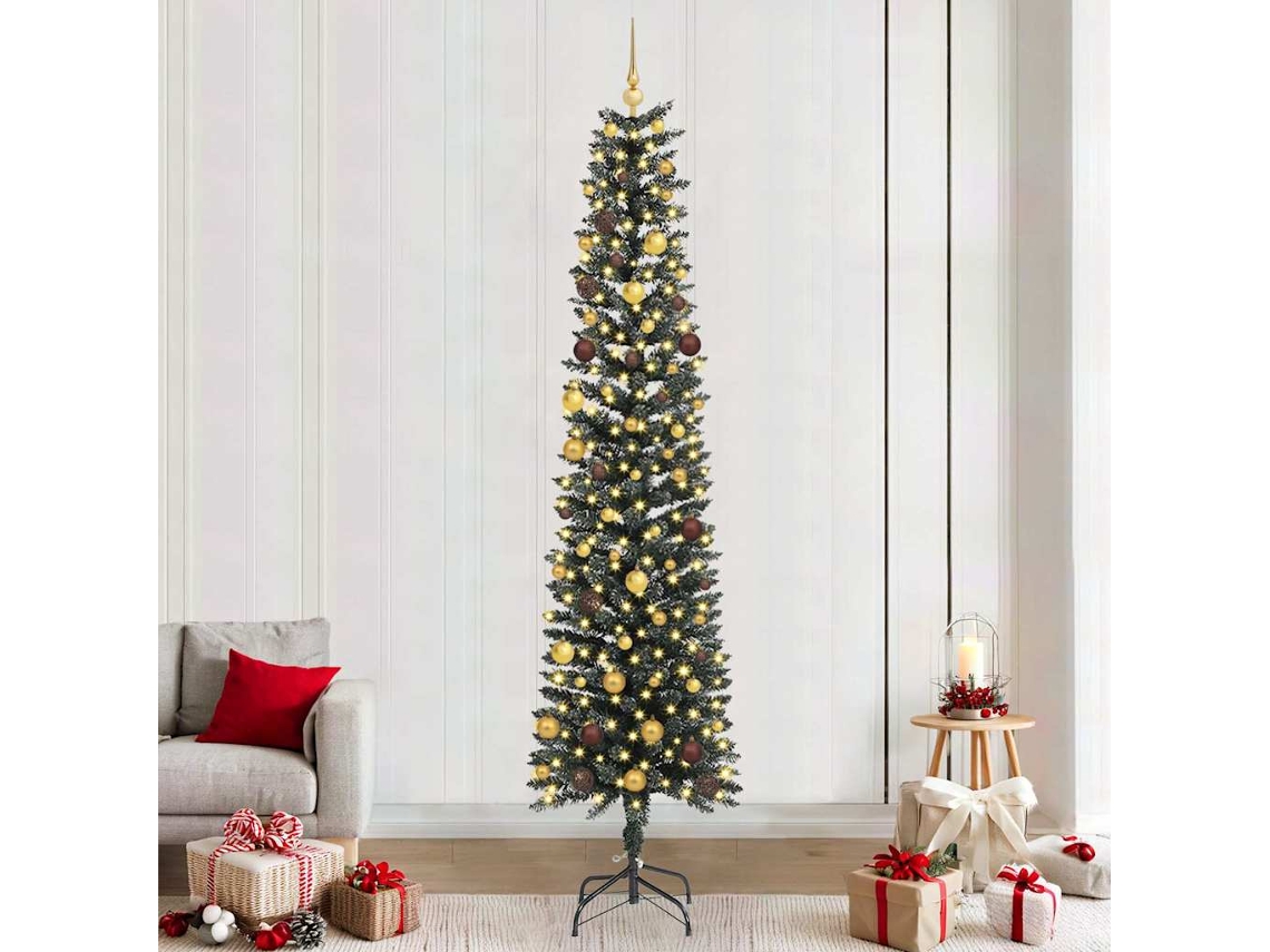 Vidaxl Árvore De Natal Artificial Verde 240 Cm Pvc, Plástico E Aço