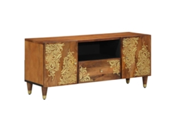 Vidaxl Gabinete Para Tv Com Gaveta Marrom Mel 105 X 33 X 46 Cm