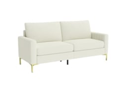 Sofá de 3 Lugares Veludo Cor Creme 181x77x82 cm Homcom