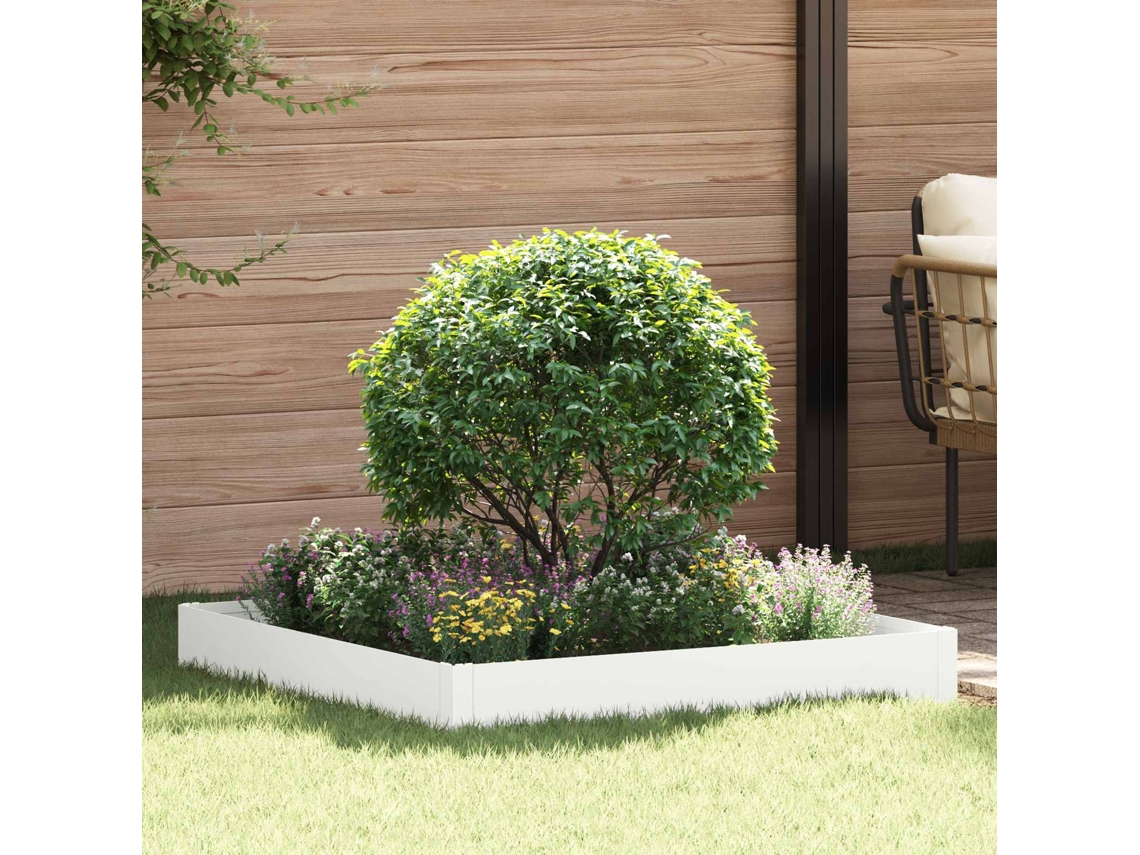Vidaxl Acabamento Para Gramado 100 X 100 X 20 Cm Aço Branco
