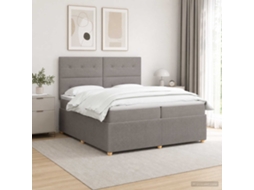 Vidaxl Cama Box Spring Com Colchão Cinzento-acastanhado 200 X 200 Cm
