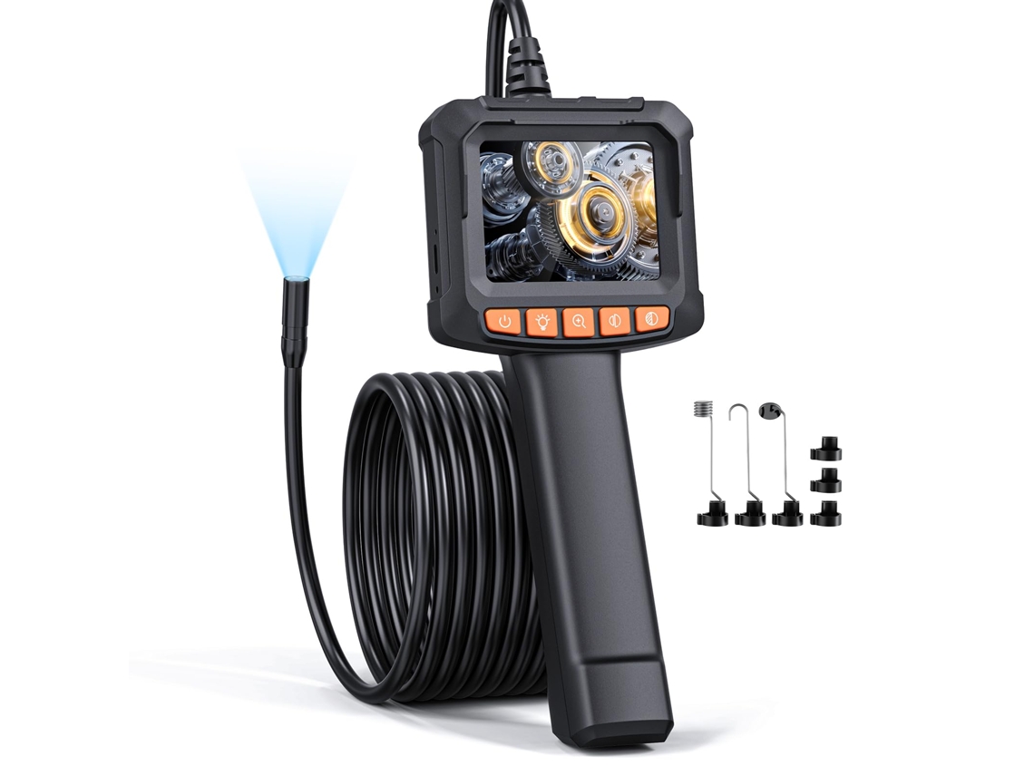 Endoscópio De Pipeline 1080pcabo Semi Rígido Ip67 À Prova Dágua De 5 M Com 8 Leds Zeuxo