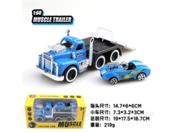 Trailer Retrô Americano de Muscle Car, Modelo de Carro Realista em Metal Fundido, Brinquedo Infantil MDUG