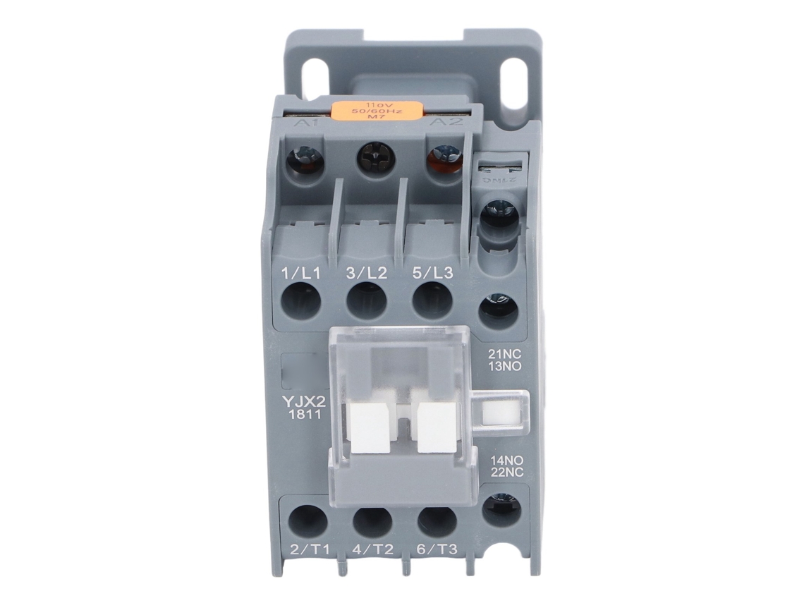 Contactor Ac 3 Polos 18a 1no 1nc Montaje En Rail Contactos de Plata Controlador Motor Bajo Voltaje 110v