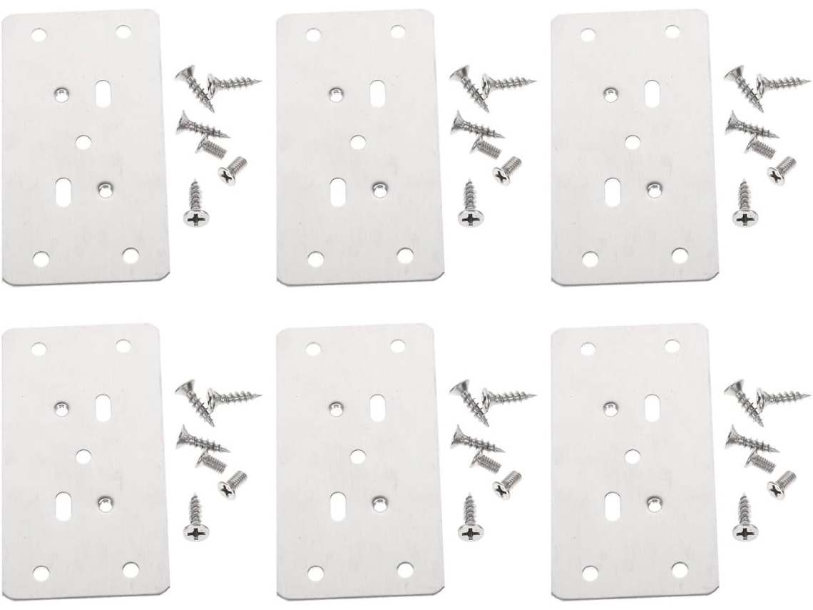 Conjunto De 6 Placas De Reparo De Dobradiças Em Aço Inoxidável | Design