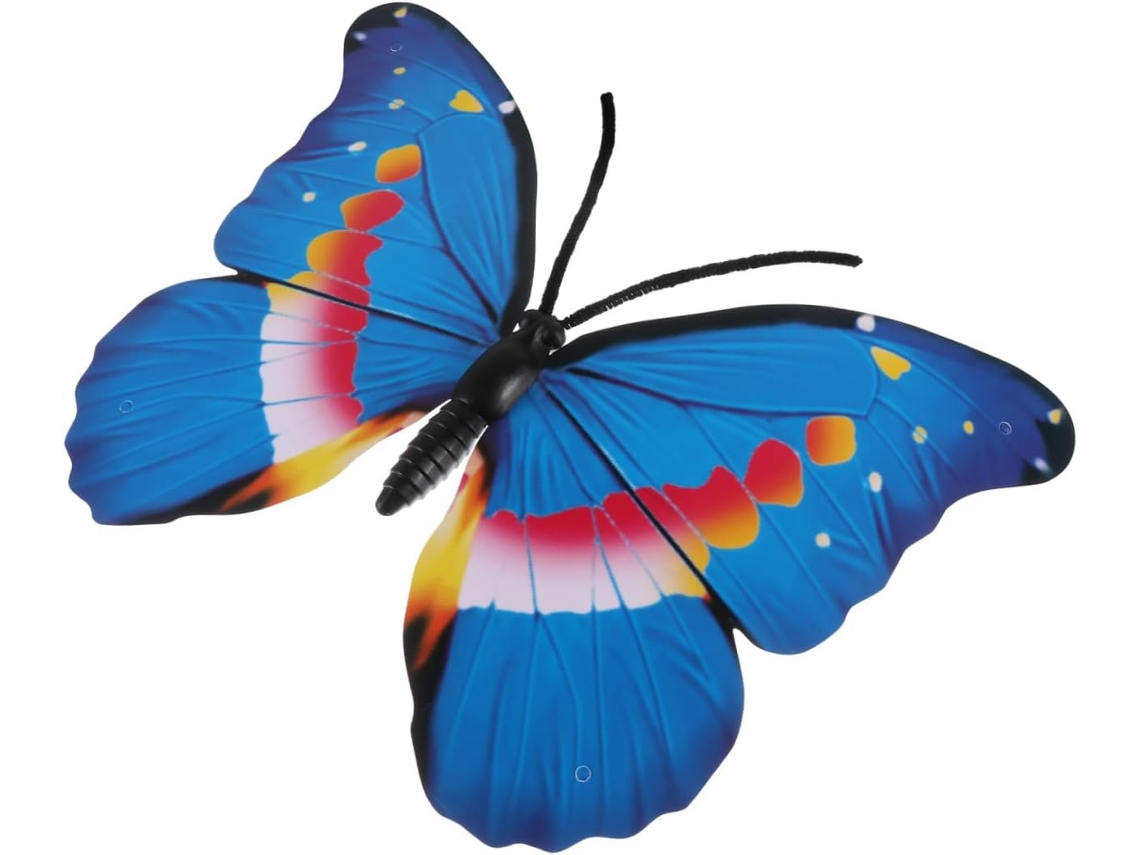 Plástico Decorativo 3d Azul Com Asas Duplas