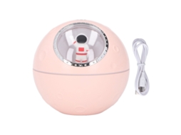 Humidificador Cápsula Espacial Astronauta 300ml 2 Velocidades Difusor Luz Noturna Rosa