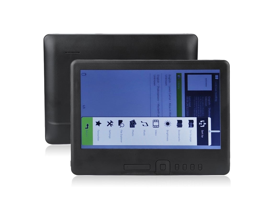 Tressino Leitor Eletrônico Portátil, Ecrã A Cores De 7 Polegadas, Memória De 4 Gb, Caixa Preta, Luz Indicadora Dourada