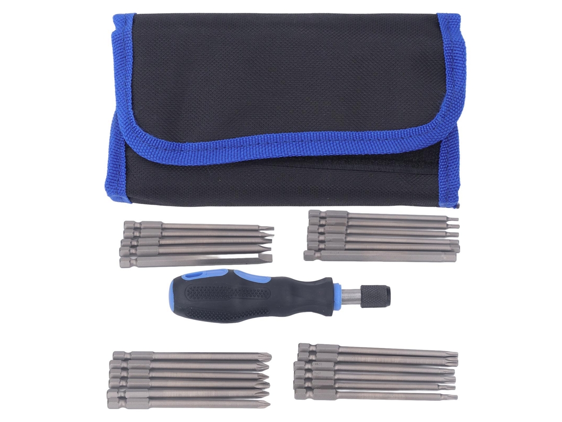 24 Peças Conjunto De Pontas De Parafusadeira Cr V Magnética Forte Kit Multifuncional Para Reparação E Manutenção