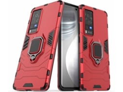 Capa + Película Vivo X60 Pro 5G HFS-HOUSE Kickstand Vermelho