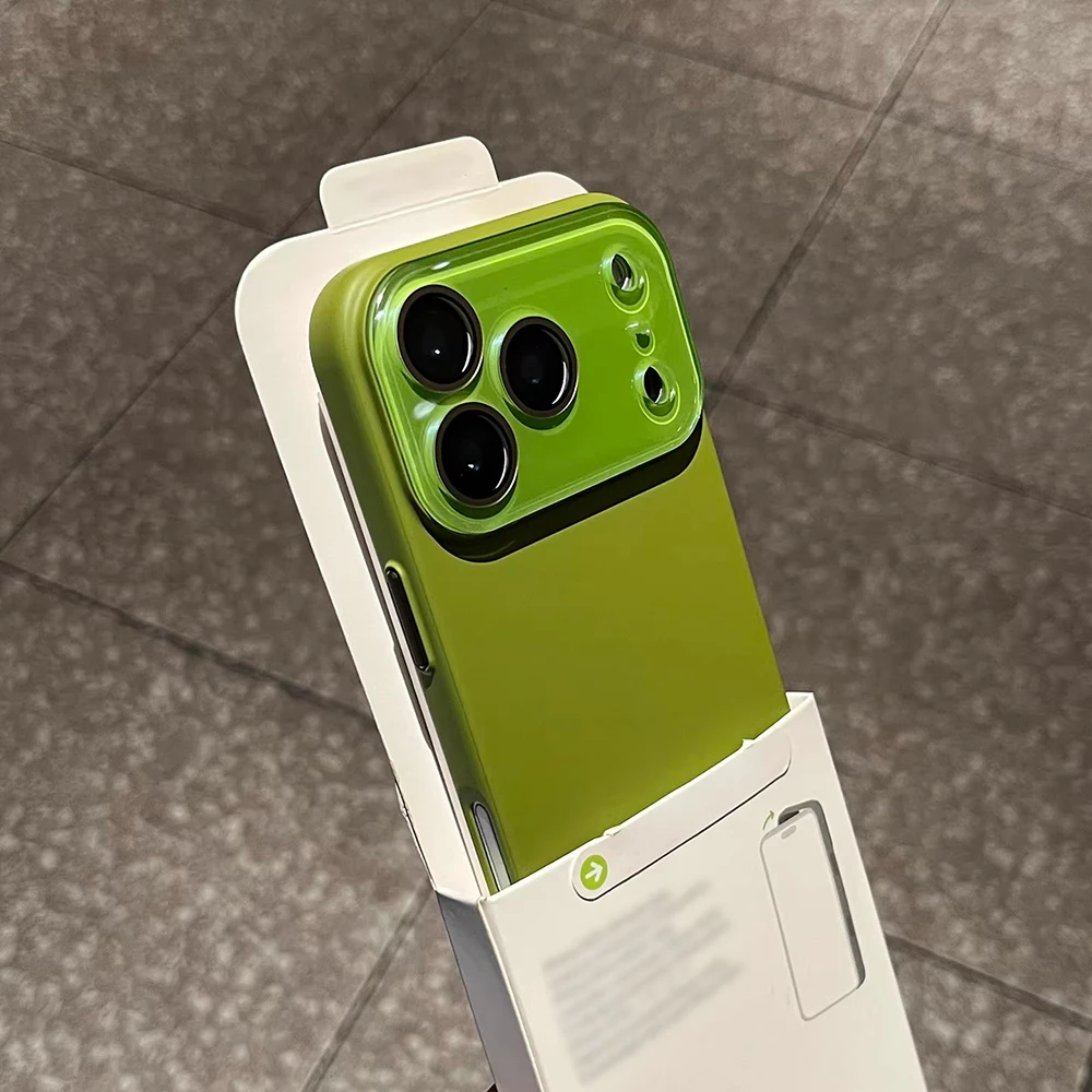 Capa De Celular Com Câmera De Vidro (verde Para Iphone 16), Proteção Traseira Contra Impactos.