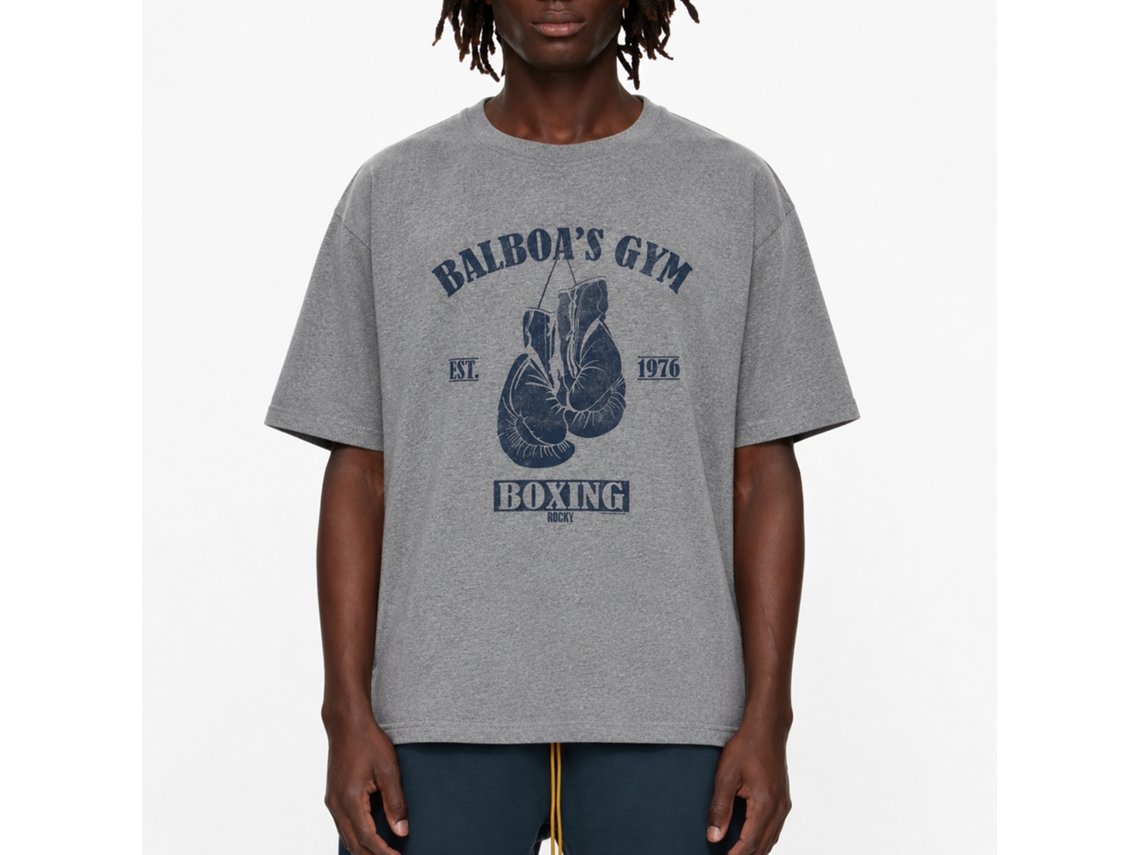 Rockinstone Rocky Movie Hang Low Heather Graphite Adult T-shirt Size:m
