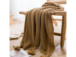 Mantas Nórdicas para Cama Sofá Colcha de Tricô Grosso Manta com Pompom Waffle Lisa em Relevo, Macio, Quente, I