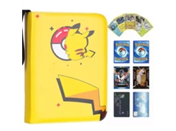Mali álbum de Cartas Colecionáveis 4/9 Bolsos 400/900 Cartas Pu+eva com Zíper e Pulseira