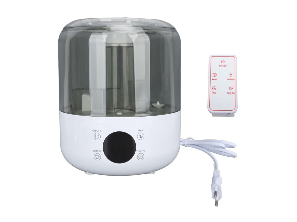 Umidificador de mesa silencioso 3L com dupla nebulização ajustável para escritório e quarto S/MARCA