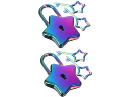 Cadeado Em Formato De Estrela, Com 2 Peças E Mini Chave, Ideal Para Malas, Bagagens, Caixas De Joias E Agendas.