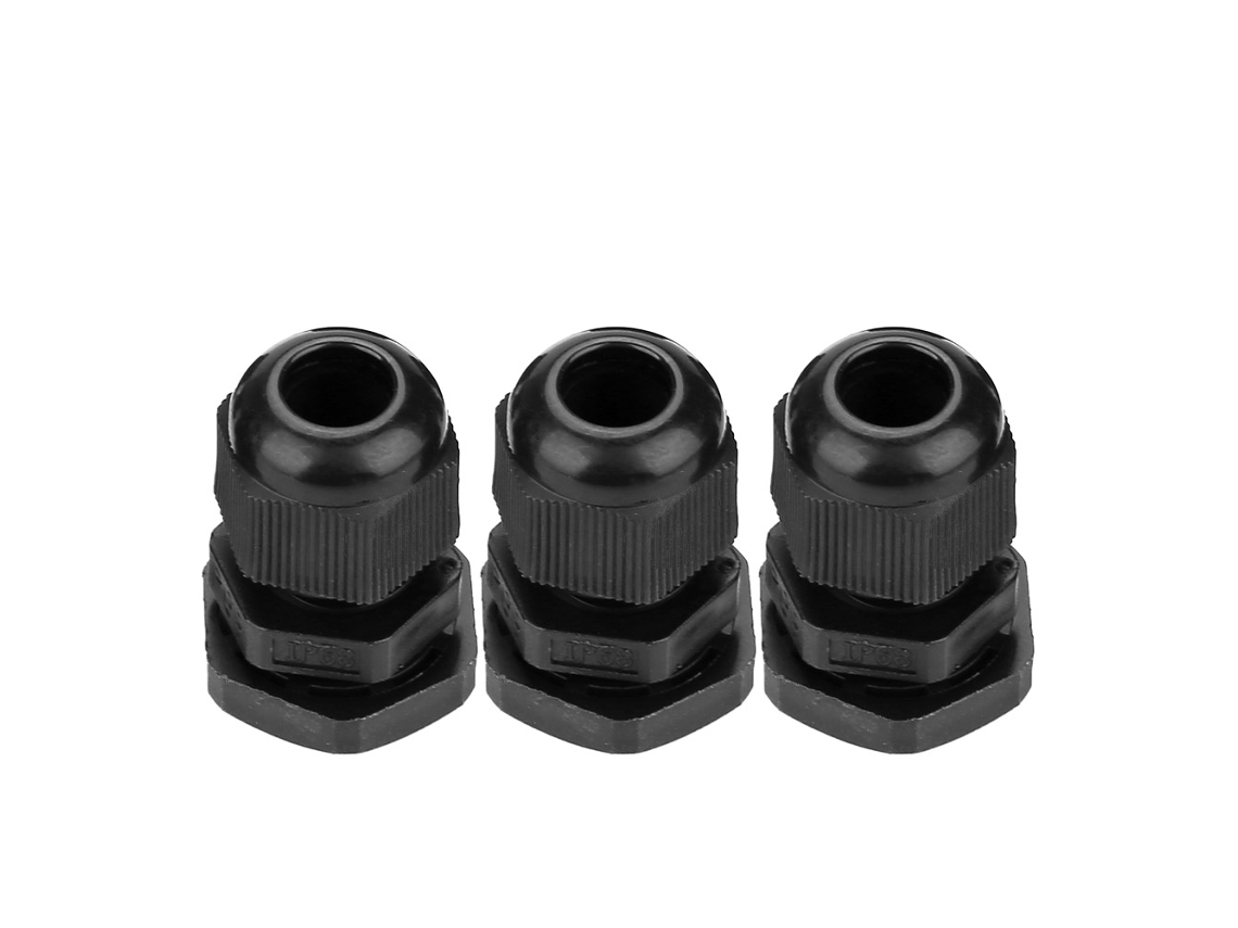 2026yncm-10 Peças Conector De Glandula De Cabo De Nylon Plástico Impermeável Ip68 (pg9)