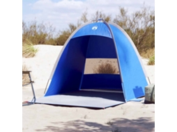 Vidaxl Tenda De Praia 3 Pessoas Impermeável Azul Ciano