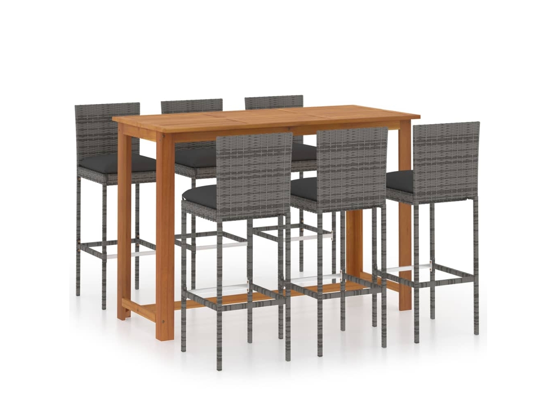 Garden Bar Set, Garden Bar Sets Vidaxl Cinzeto Madeira De Acácia (n/a)