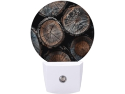 Luminária de parede redonda com recorte, luz noturna LED com sensor de movimento, luz branca suave, ideal para ambientes internos.