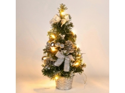 Pequena Árvore De Natal Com Luzes, Mini Árvore De Decoração De Mesa Para Casa, Escritório, Bar De Compras Olysi Shop (prata)