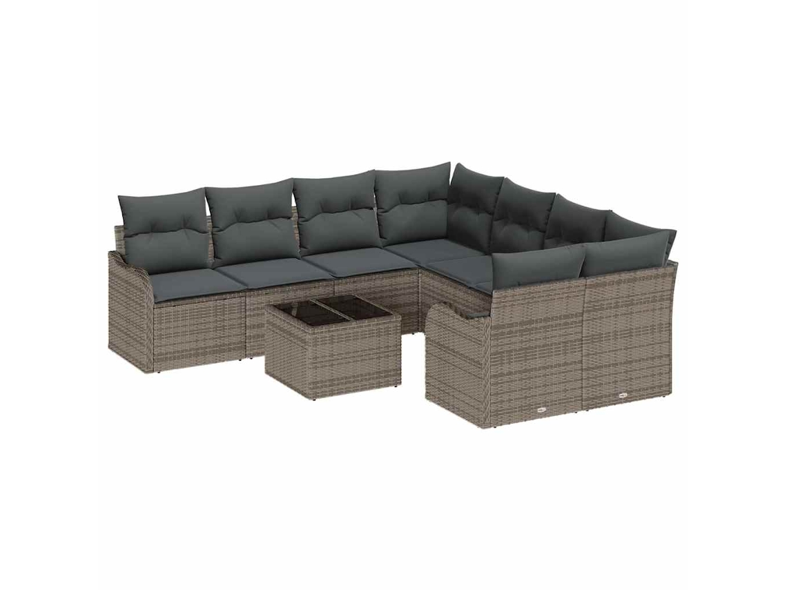 Maison Exclusive - Conjunto De Sofá De Jardim Com Almofada 9 Pcs Cinzeto