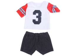 Primerox roupas Boneca 18 Polegadas Conjunto Camiseta e Shorts Presente Aniversário Qd18 048