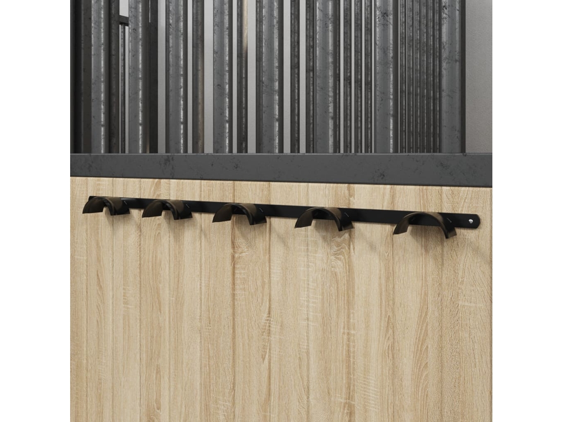 Vidaxl Suporte De Brida Para 5 Bridas Ferro Preto