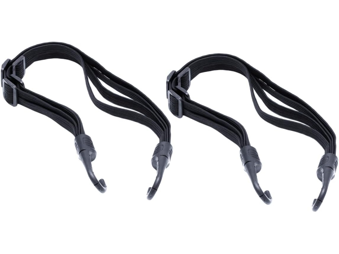 Conjunto De 2 Peças Ganchos Ajustáveis Cintas Amarração Bagagem Bicicleta, Em Poliéster E Plástico, Com Cordão