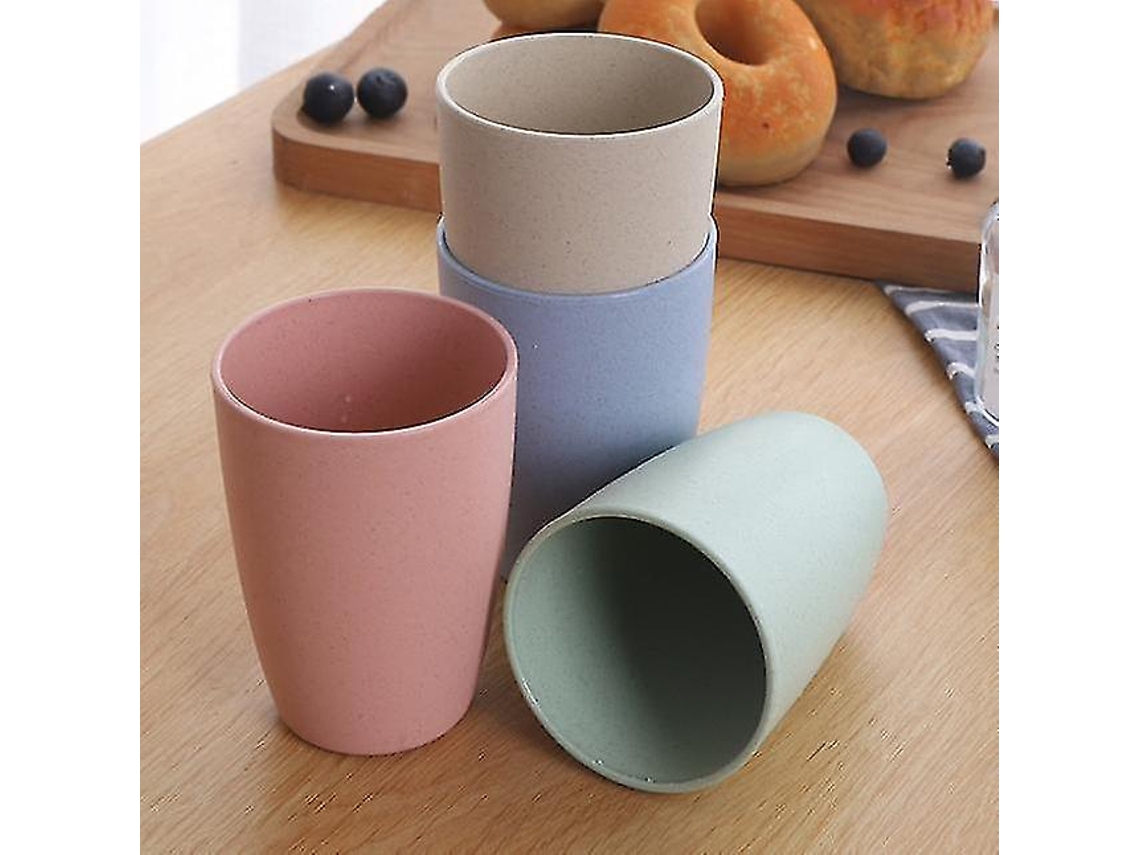 Copo de palha de trigo reutilizável, ecológico e indestrutível, feito de material biodegradável, livre de BPA e metais pesados.