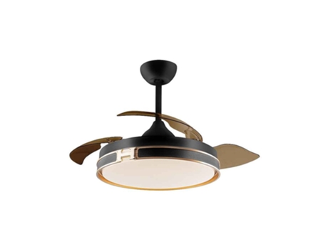 Ventilador HERON preto DC 106 cm com controle remoto com temporizador LED integrado SCHULLER