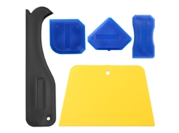 Kit De 5 Ferramentas De Aplicar Selante Plástico Para Molduras, Uniões E Reparo De Vazamentos Com Esparcidor E Rasqueira