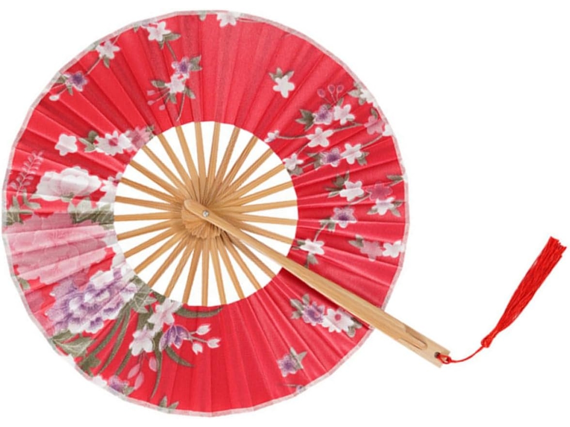 Leque Dobrável Redondo De Tecido Estilo Japonês Galpada, Leque Portátil Para Dança E Decoração De Casa, E