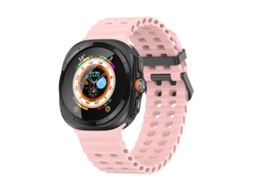 Bracelete Para Samsung Galaxy Watch Ultra (47mm) - Silicone Ocean - Dupla Fileira De Furos - Rosa