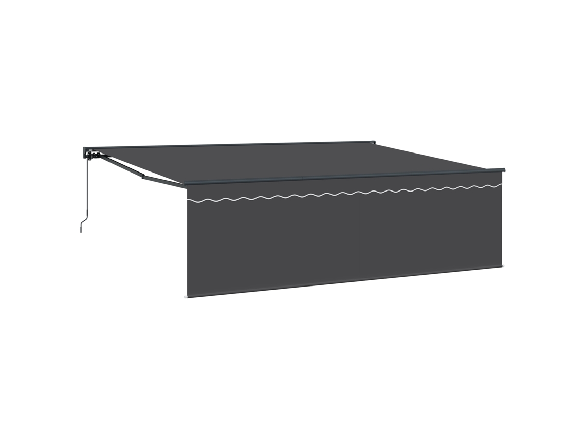 Conjunto 1 Toldo Retrátil Vidaxl Antracite Poliéster (450 × 300 Cm)