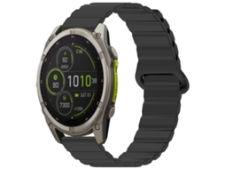 Bracelete para Garmin Fenix 8/7x/6x/5x silicone magnético brilhante preta XIAOMOYU (22mm)