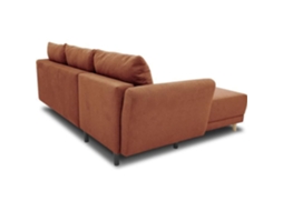 Sofá de canto conversível reversível de 3-4 assentos em tecido de terracota com caixa de armazenamento 244 x 158 x High 95 cm Yudoit