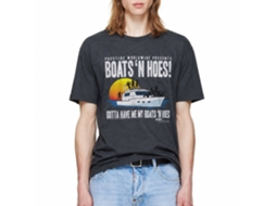 Rockinstone Step Brothers Movie Boat With Saucy Gals Heather Navy Adult T-shirt Size:s
