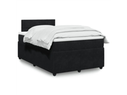 Vidaxl Cama Boxspring com Colchão 120x190 Cm Veludo Preto