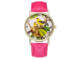Reloj De Pulsera De Pareja Analógico Con Correa De Pu Moda Rojo Rosa Cuarzo