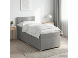 Vidaxl Cama Box Spring Com Colchão Cinzento-claro 90 X 190 Cm Tecido